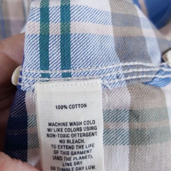 ALEX MILL Shirt Mens Medium Blue Plaid Button Up Double Pocket CHORE SHIRT $185 - Picture 6 of 9